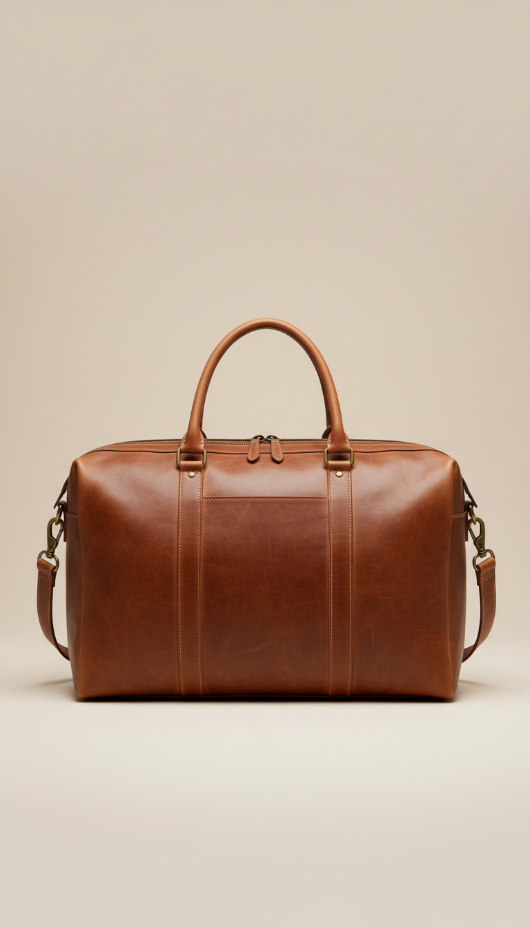 Saddle leather weekender bag