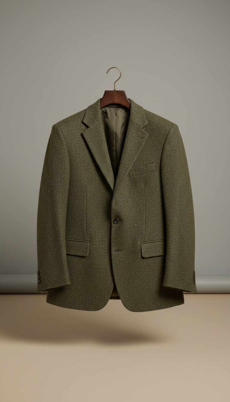 Olive tweed tailored jacket