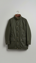 Waxed cotton field coat